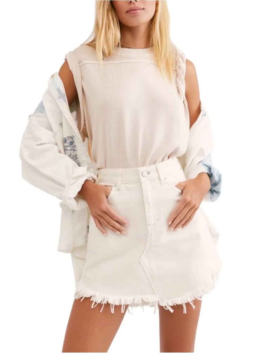 Free People We The Free Bailey Denim Mini Skirt